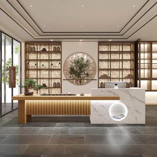 多功能公司接待台酒店前台足浴店茶楼吧台养生馆美容院店收银台