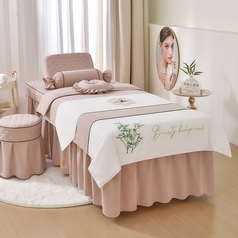 新款轻奢美容床罩四件套r高档轻奢美容院中医理疗洗头专用四季通