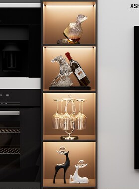 一蹴而就2025新款红酒架装饰品可访问豪华高端L客厅电视柜餐具柜