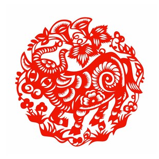 鼠牛虎兔龙蛇马羊猴鸡狗猪12生肖动物窗花剪纸静电贴纸玻璃贴门