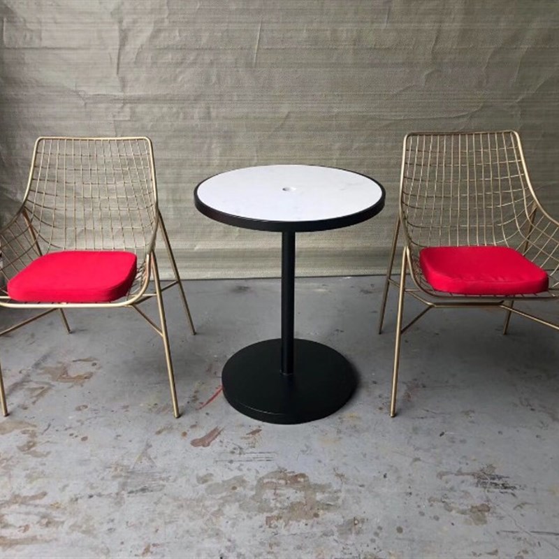 北欧阳台公园休闲椅户外餐桌椅铁艺铁线椅设计师简U约咖啡厅奶茶