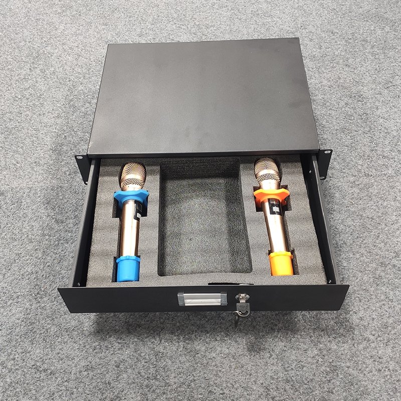 2U全金属e航空箱抽屉3U木质抽屉通用家用KTV功放机柜带锁带手持棉