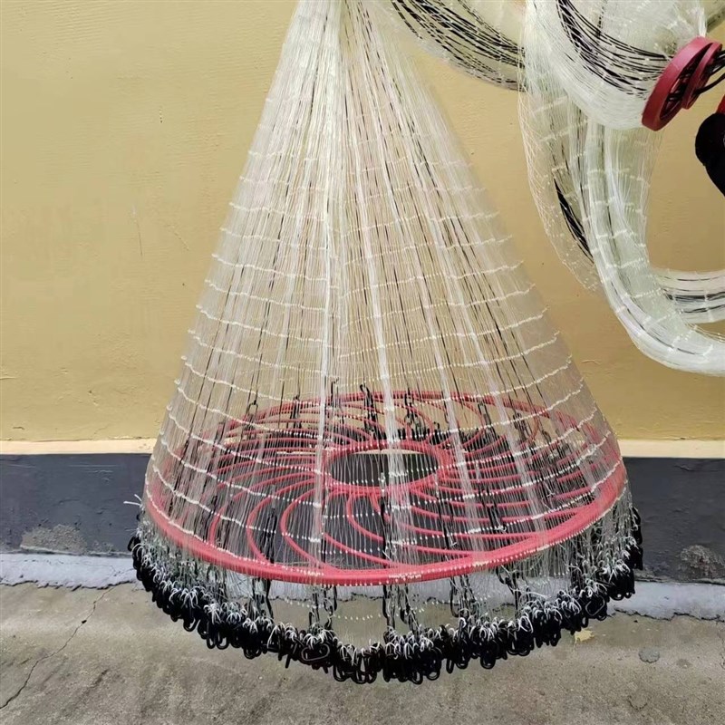 全开高强丝钢拉大l飞盘式撒网链条网电泳黑铁链网手抛网超重易撒