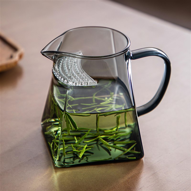 公道杯玻璃绿茶泡茶器月r牙过滤网一体茶具专用高档茶漏茶水分离