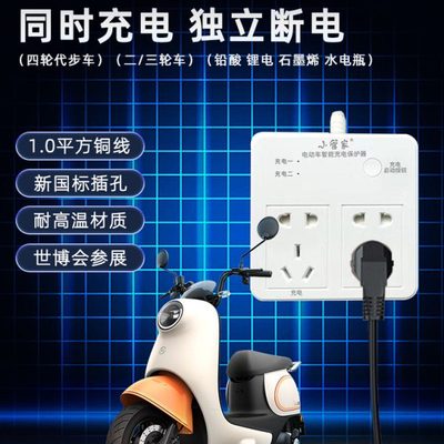 四轮通用电动车充电保护器老年代步车充满自动断电过充定时器插座