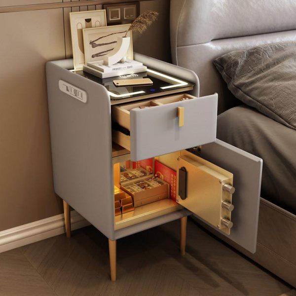 实木床头柜保险箱一体智能小型简约现代带家用防盗极窄多功能卧室,住宅家具,智能床头柜,淘宝优惠券,粉丝福利购,淘宝优惠卷