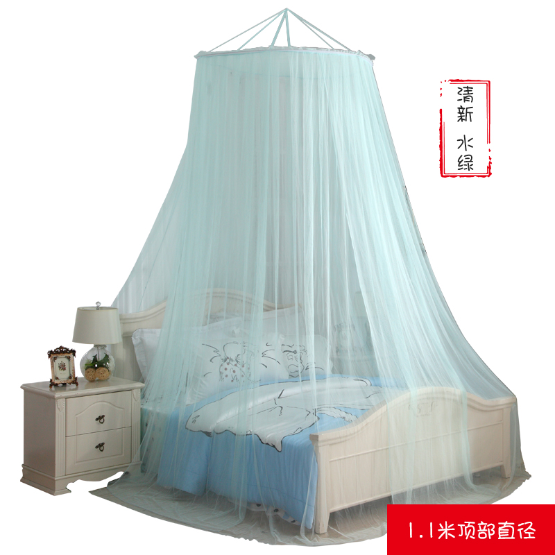 吊顶蚊帐欧式f双人家用落地公主风加密免安装圆顶1.2m/1.5m/1.8m