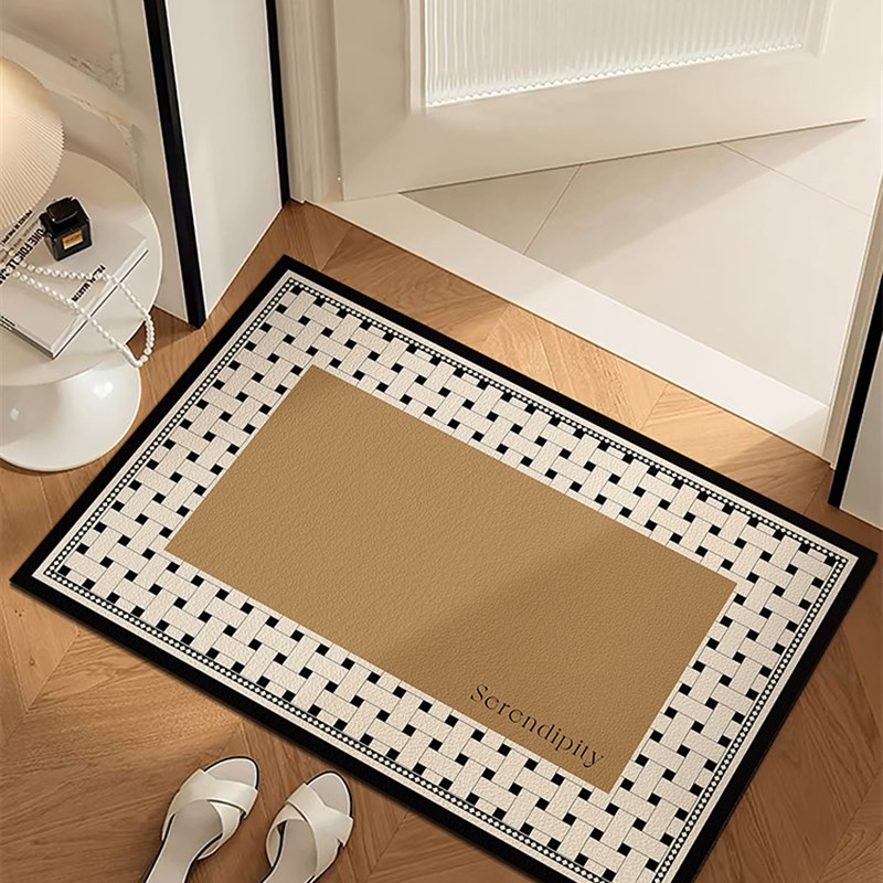 简约皮革入户门地垫玄关家用门垫免洗防滑N易打理进门地毯可裁剪