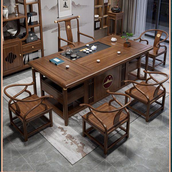 红木茶桌椅组合新中式花梨木茶台家用办公室一桌五椅实木禅意茶几,住宅家具,茶几,淘宝优惠券,粉丝福利购,淘宝优惠卷
