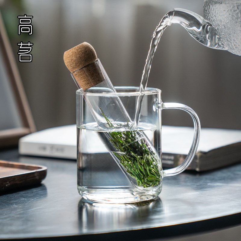 试管茶滤器玻璃茶漏水杯泡茶神器茶叶滤网过滤器茶杯X茶隔滤茶杯