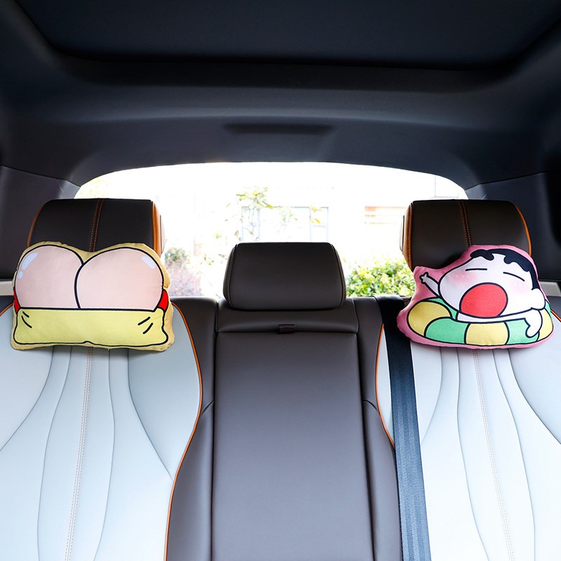 搞怪小新屁股汽车头枕车用靠垫护颈枕车载K座椅腰靠枕可爱四季通