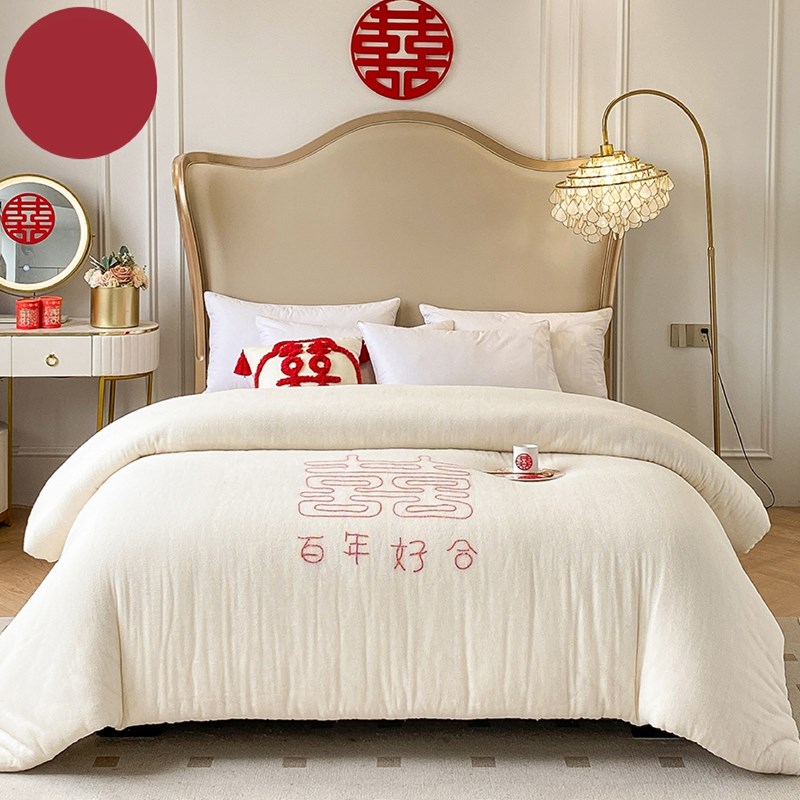 新疆加厚c棉花被传统手工定做婚被喜被喜字百年好合被芯床垫褥子