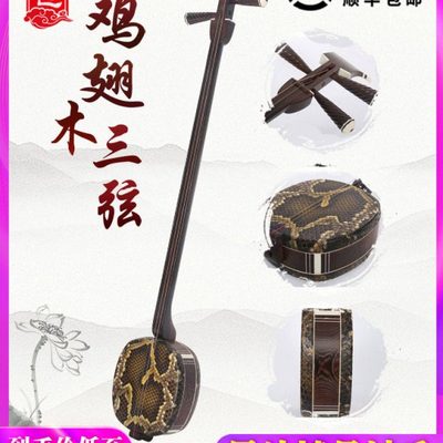 鸣飞三弦乐器鸡翅木三弦 中三弦 大三弦乐器评弹三弦专业教学演奏