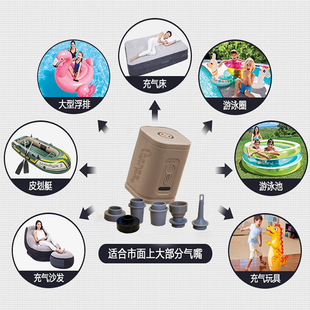 户外打气机USB锂电充电款 迷你可携式 旅行充气牀垫蓄电泵游泳圈充
