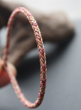 结福记洒金线八股编手绳四股金刚结手链学生闺蜜礼物X极细可穿挂