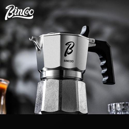 Bincoo纯不锈钢三阀摩卡壶家用意式浓缩咖啡户外露营便携式咖啡机