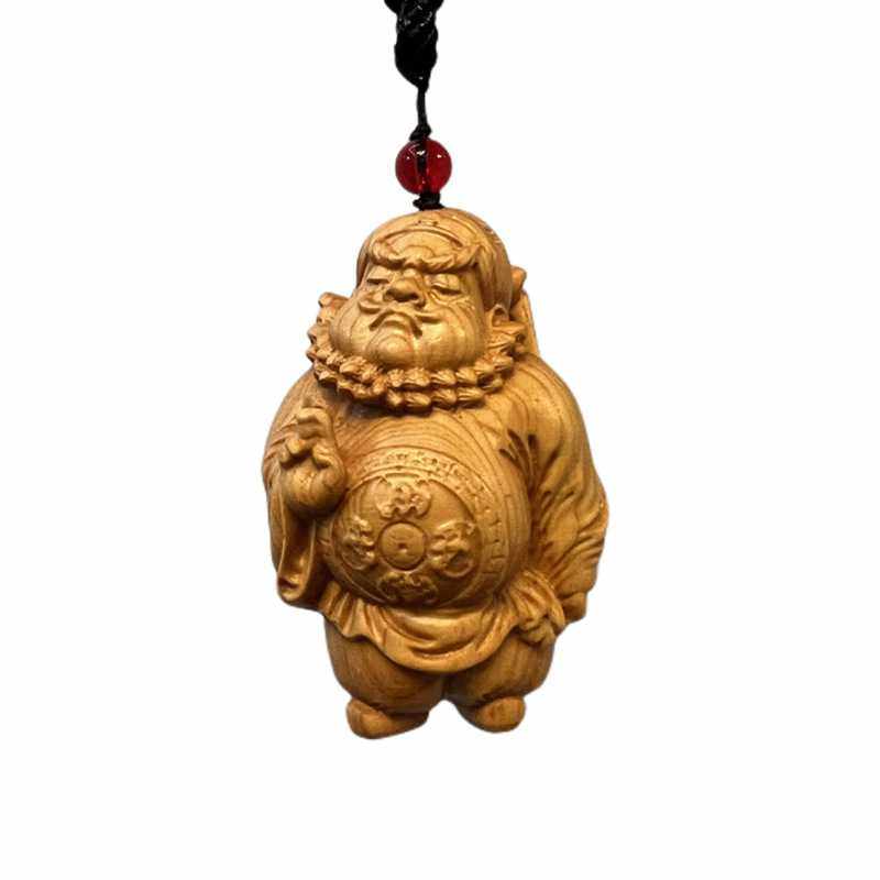 BK9K 崖柏黄杨木雕青年钟馗挂件人物降妖除魔一念之间手把件手