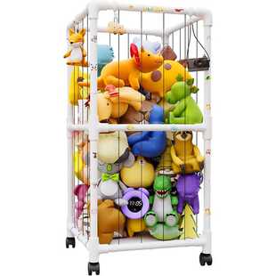 填充动物收纳架 PVC硬质塑料管 可移动毛绒公仔储存器工厂发货