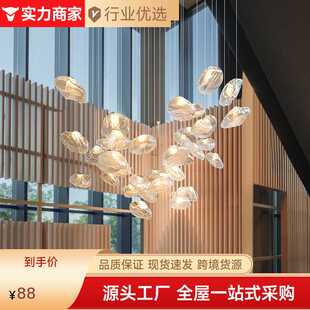 定制中山古镇灯具简约现代复式楼客厅旋转楼梯间公寓loft餐厅吊灯