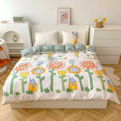 160x210被套单双人小加大单人纯棉印花全棉清新100200x230240被罩