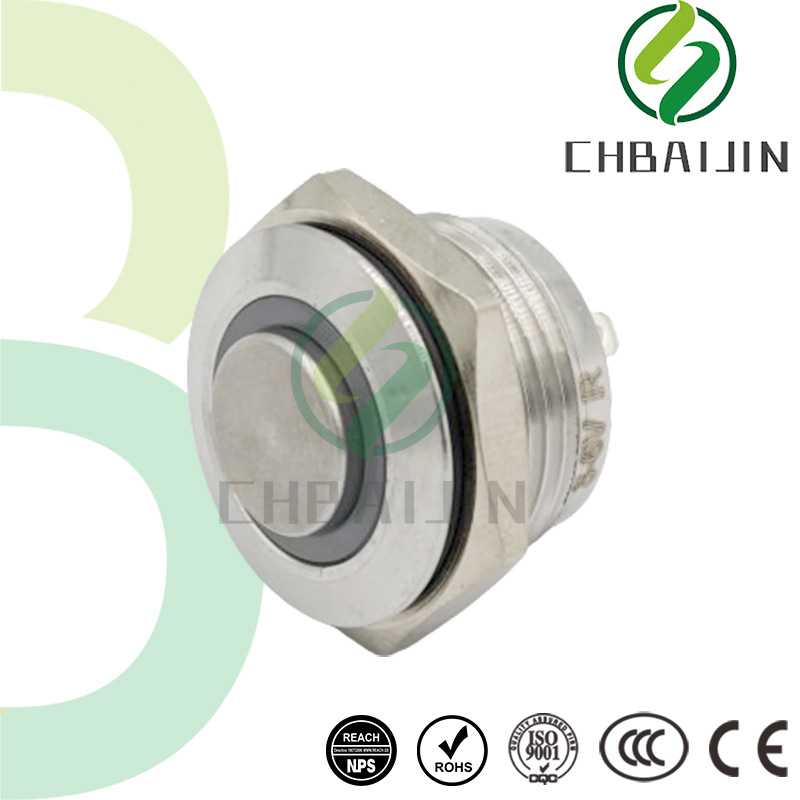 16/19/22/25/28/30MM金属按钮开关复位平球头高头按钮不锈钢防水