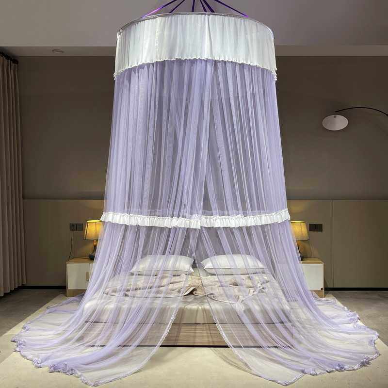 CB#新款加大1.5米直径圆顶子母床吊顶蚊帐2米大床1.2米小圆床用床