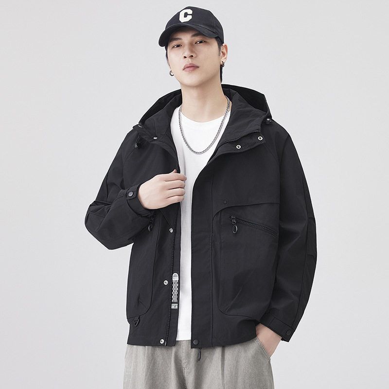 男士工装连帽夹克2025春秋季新款