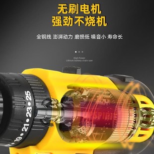 裸刷手电钻 出口电动工具21无塑盒装 锂电冲V手击钻功能家用枪钻两