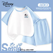 t恤套装 2026新款 男孩上衣薄款 迪士尼男童短袖 家居服儿童打底衫 男