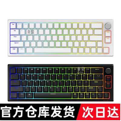 Latenpow Looting66磁轴机械键盘草莓V2磁轴PBT双色键帽数字青莹