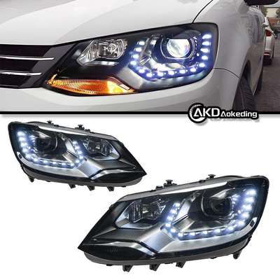 专用于14大众新夏朗大灯总成改装高配版双光透镜氙气灯LED转向灯