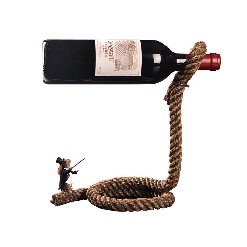 创意餐厅家用红酒架简约个性欧式瓶杯托客厅格子柜工艺品家居摆件