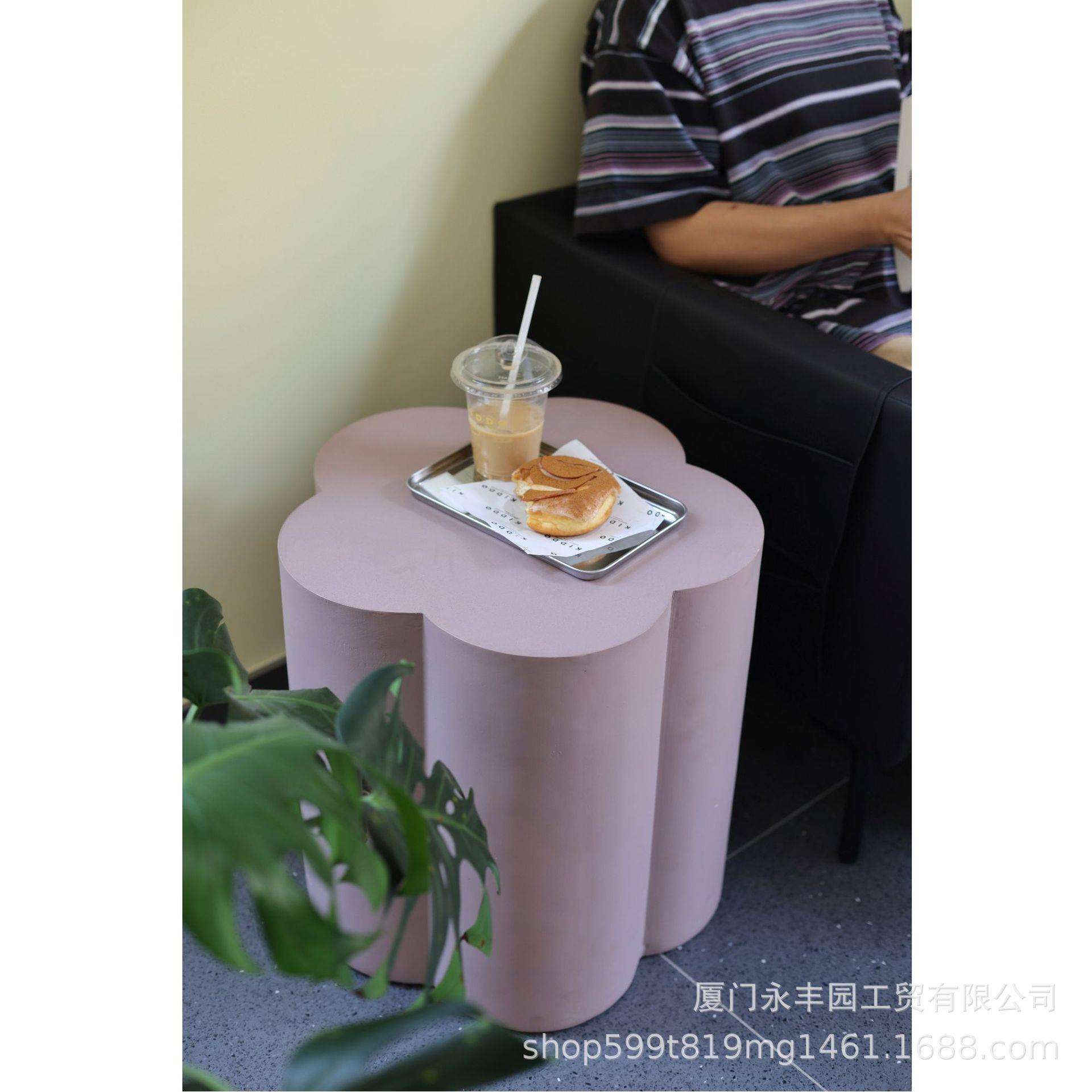 边几角几床头桌可移动现代艺术简约黄色棉花糖多巴胺茶几复古可爱图片