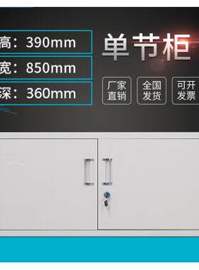 单节铁皮文件柜中二斗资料柜通玻柜通双节文件柜分体五节档案柜锁