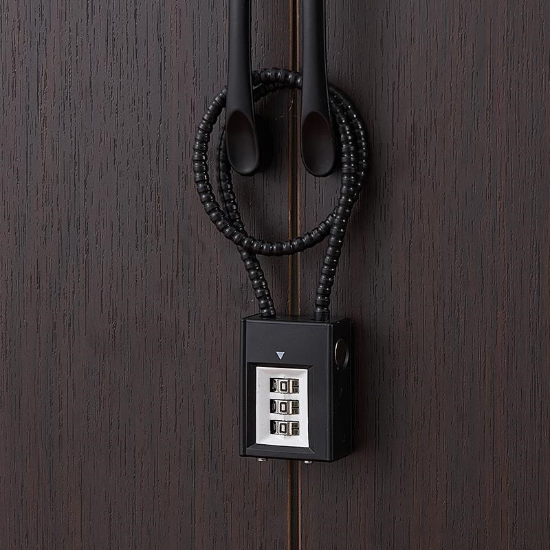 钢丝挂锁密码锁电动车筐篮专用防盗锁柜子门钥匙小锁W头盔锁钢缆