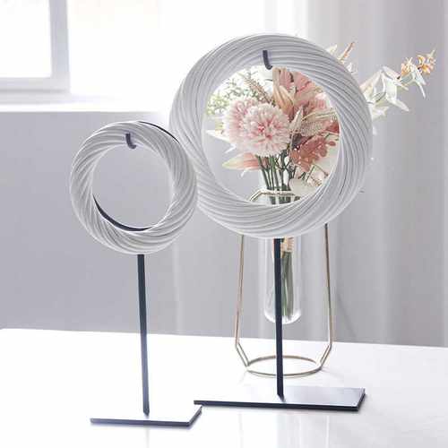 新中式现代创意绞丝圆环摆件样板间书房客厅博古架玄关艺术装饰品