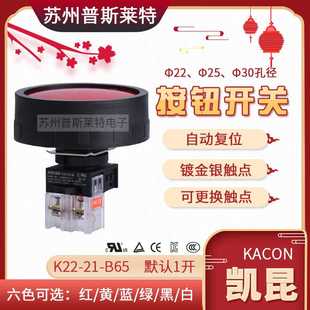 B65自复位银触点IP40 韩国Kacon 凯昆φ65蘑菇头按钮开关K22