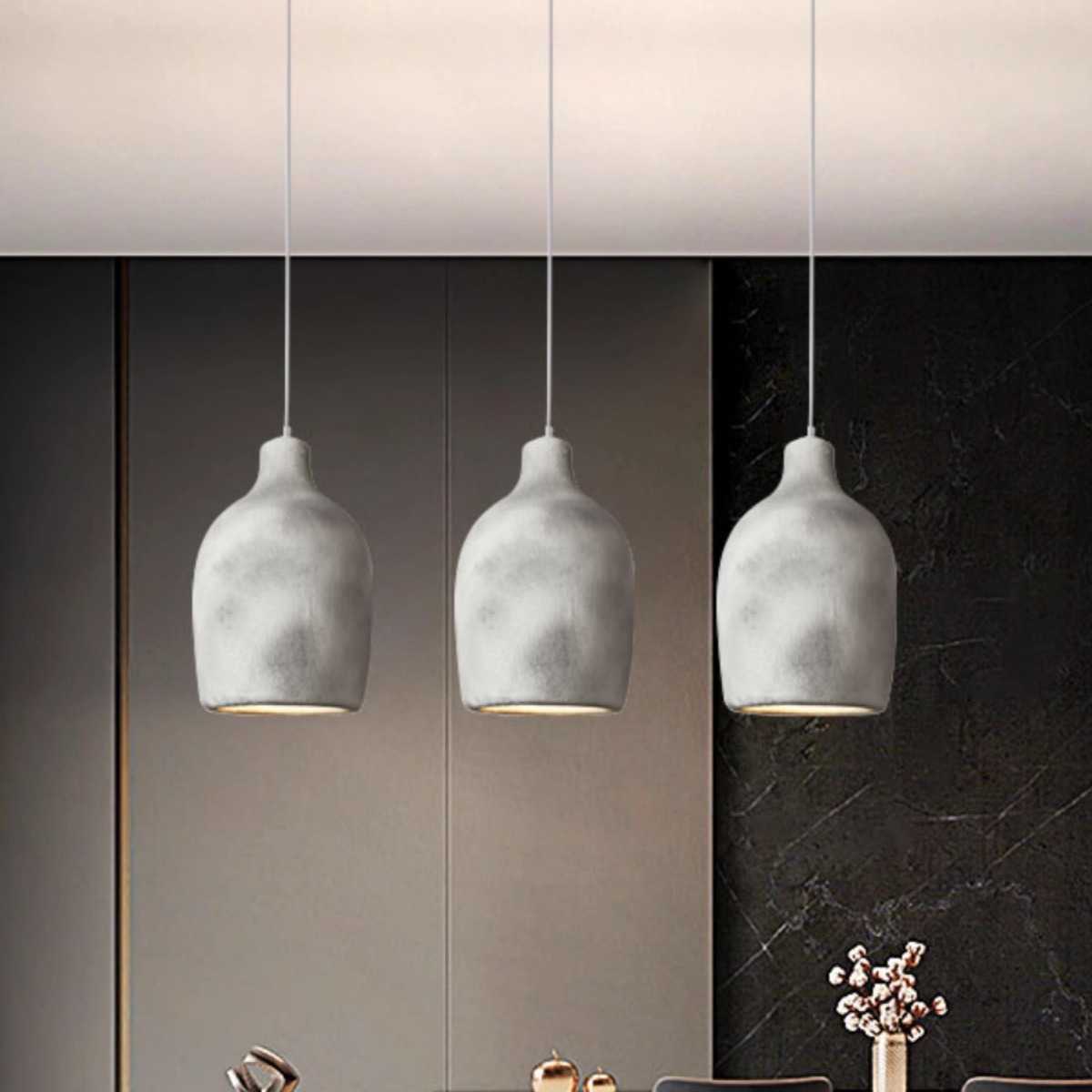 侘寂风吊灯卧室床头灯微水泥日式民宿餐厅灯奶油风艺术设计师灯具