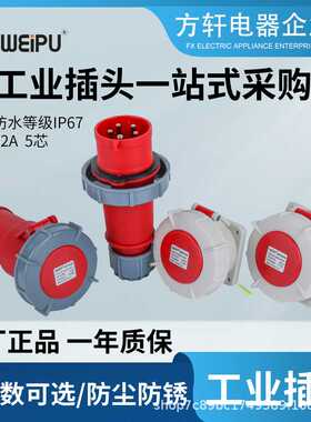 WEIPU威浦插头座TYP375 3824 5824 8824 885 2824 3724 32A3P+N+E