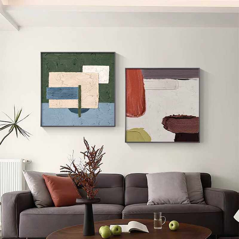 侘寂风抽象客厅装饰画简欧餐厅挂画毕加索沙发油画背景墙艺术壁画