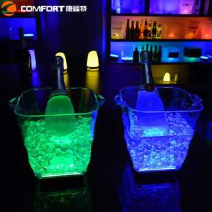 工厂直销酒吧KTV充电发光冰桶 led手提方形冰桶红酒啤酒香槟冰桶
