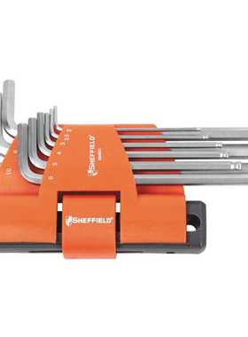 钢盾工具 9件套S2合金钢多功能公制加长球头内六角扳手S050023