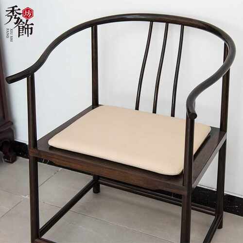 新中式高档仿皮椅垫长凳垫子红木家具磨毛坐垫圈椅沙发座垫