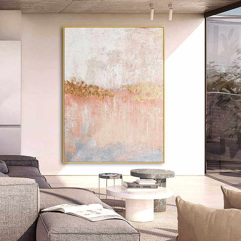 客厅抽象玄关北欧民宿肌理金箔喷绘油画沙发背景墙壁画挂画轻奢