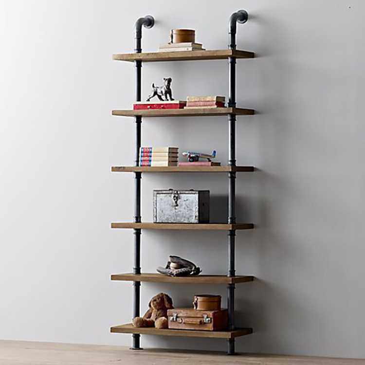 乡村个性创意书架 工业水管多层置物架 做旧家具实木鞋架收纳架