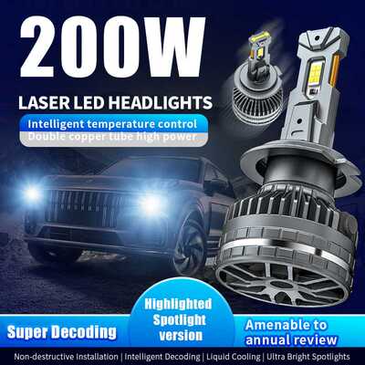 汽车led大灯Led Headlights双铜管200W大功率前车灯Car Headlight
