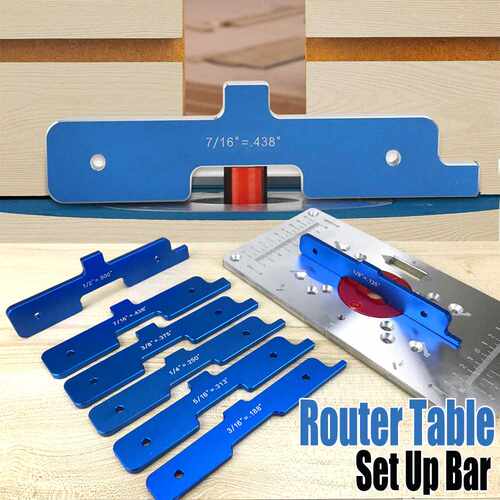 7件套木工铣刀量块 精密铣床调整杆 台锯设置杆Router Table Set