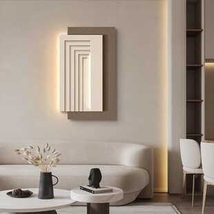 侘寂风3D立体客厅装饰画壁灯意式极简高级感沙发背景墙壁玄关挂画