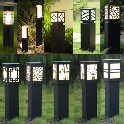 简约现代草坪灯太阳能花园灯220v方形草地灯别墅户外防水led