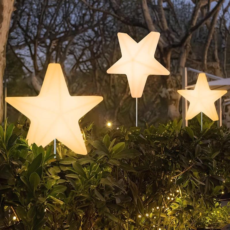 花园星星灯氛围感太阳能地插灯杆子灯led户外草坪灯商场树灯景观